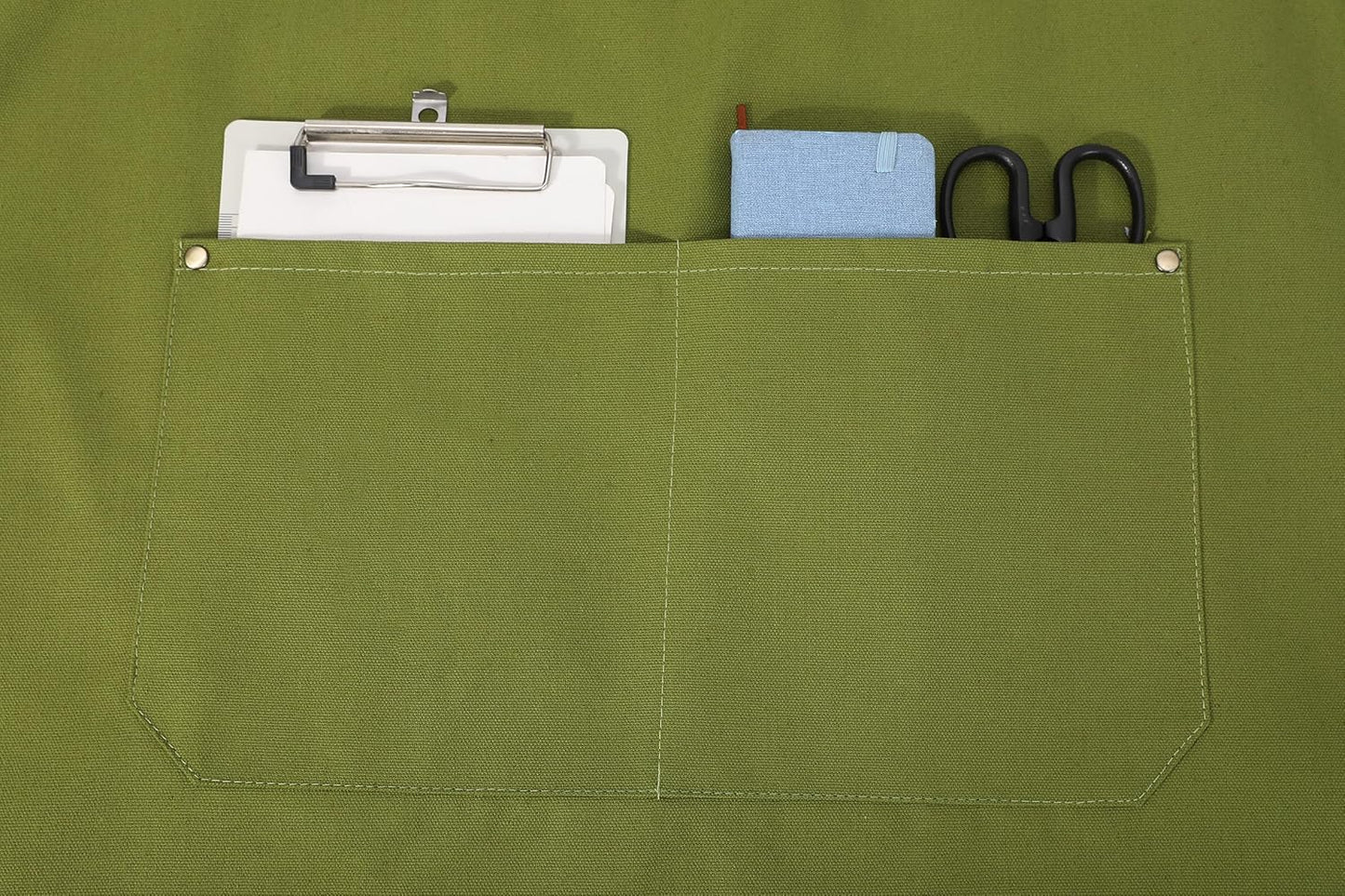 AFUN Chef Aprons for Women Men with Large Pockets, Cotton Canvas Cross Back Water Repellent Work Apron, Size M to XXL (Armygreen)