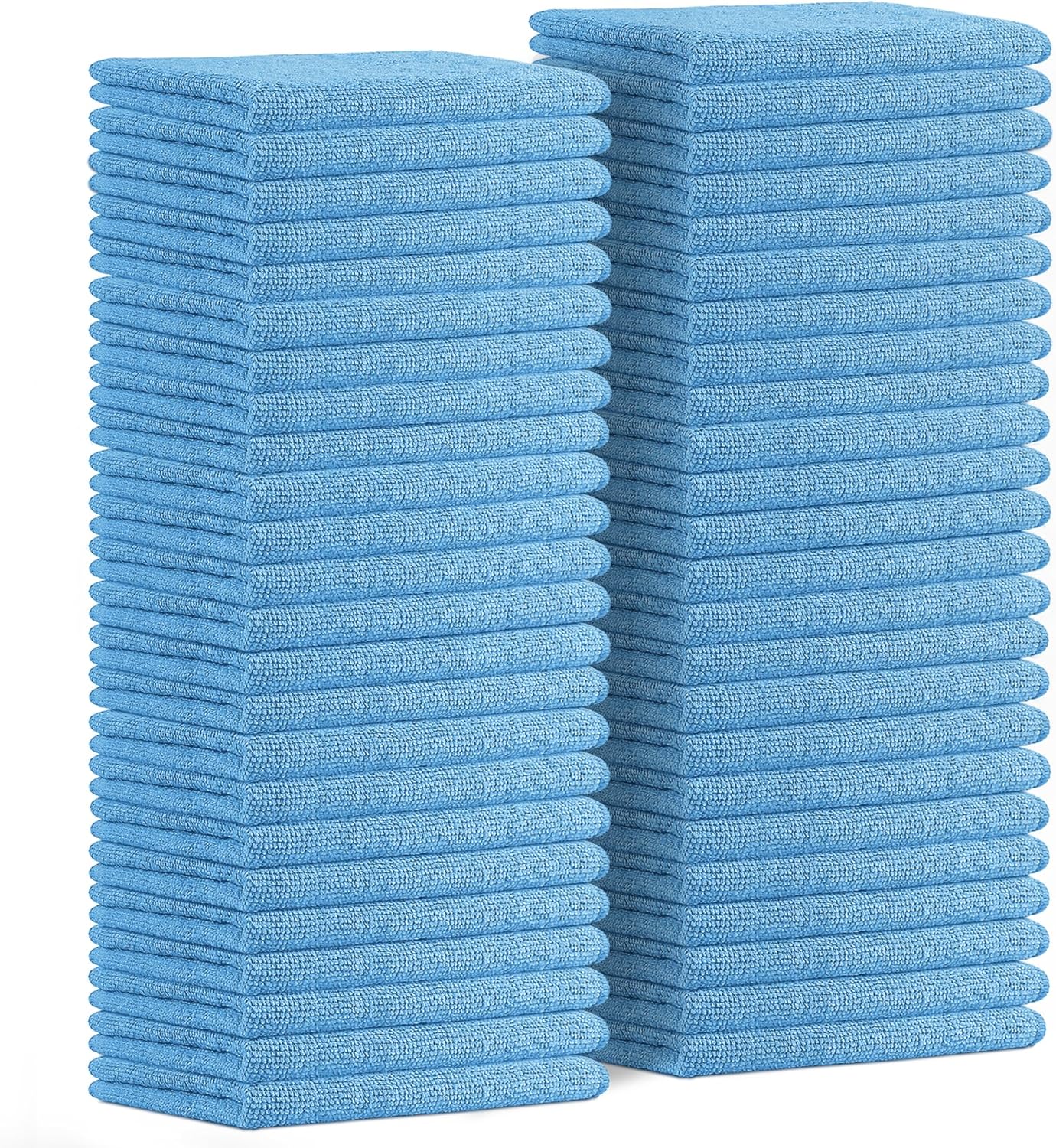 Avalon Towels Microfiber Cleaning Cloths (Value Pack of 48) Size 16" x 16", Highly Absorbent Cleaning Rags, Lint Free Cleaning Towels, Reusable and Washable, Microfiber Towels for Cars (Blue)