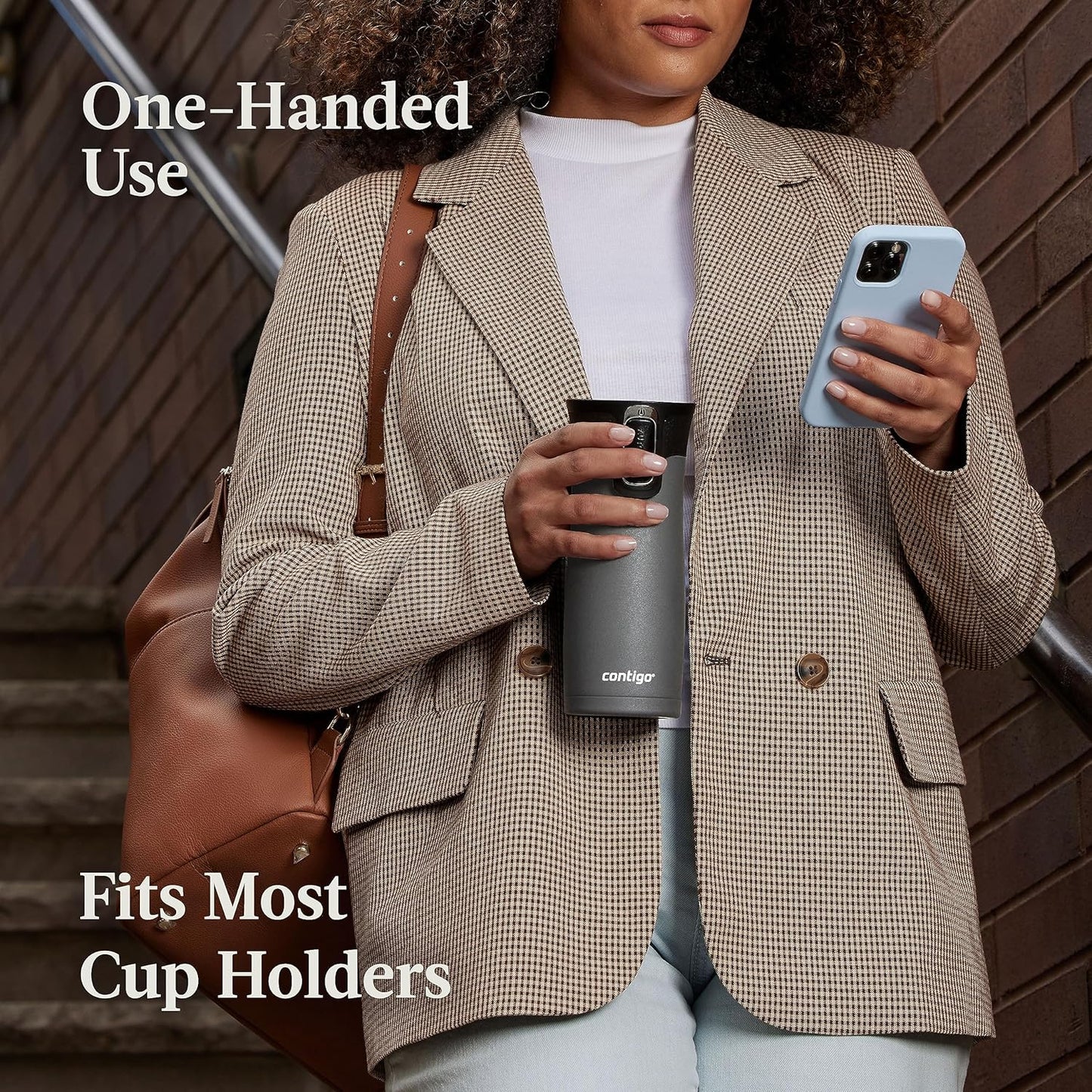 Contigo West Loop 2.0 Leak-Proof Spill-Proof Insulated Stainless Steel Travel Mug, 16oz., 2 Pack, Agave Metallic & Sake Metallic