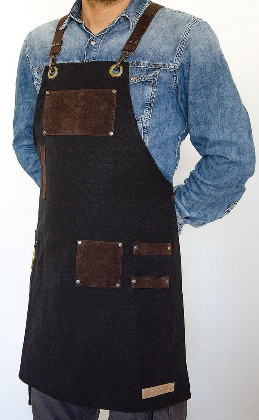 Men and Women Apron for Kitchen, Gardening, Artist, Chef, Work | Canvas, Waterproof, Adjustable Straps Unisex
