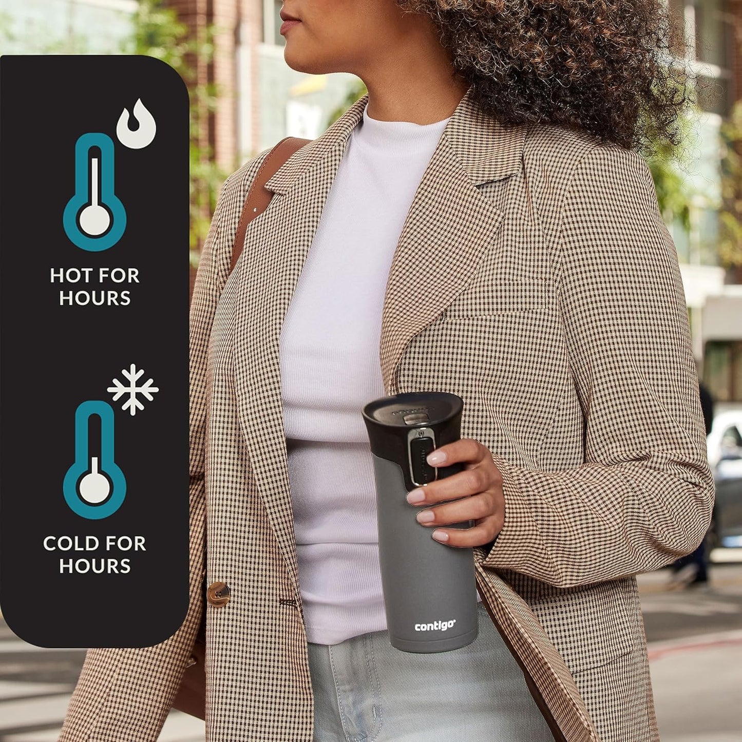 Contigo West Loop 2.0 Leak-Proof Spill-Proof Insulated Stainless Steel Travel Mug, 16oz., 2 Pack, Agave Metallic & Sake Metallic