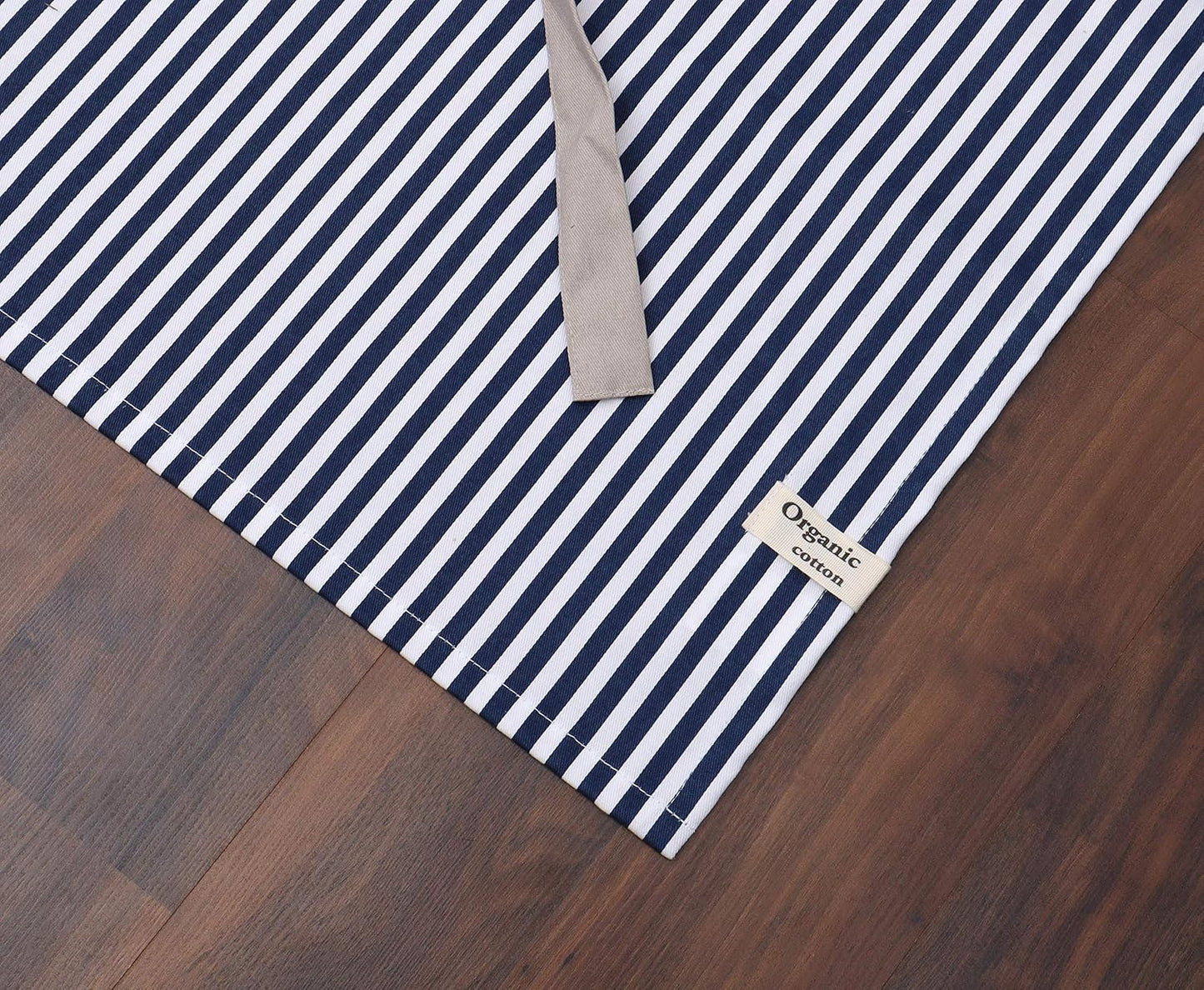 AMOUR INFINI Cotton Aprons for Women with Pockets Adjustable Strap and Waist Ties Washable Printed Aprons for Baking, Cooking, Gardening (27.5 x 33 Inches - Blue)